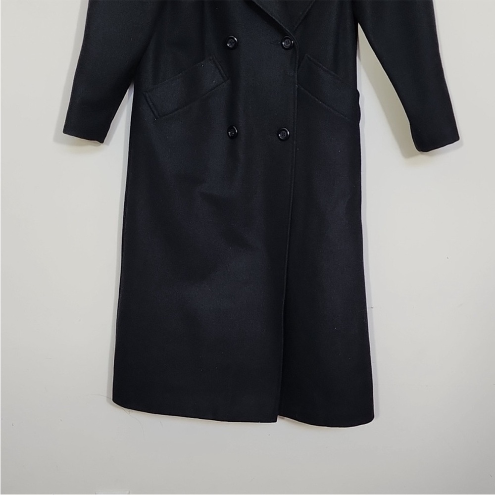 Oversized Vintage Topshop black wool coat sleeve size 6 - Picture 3 of 8